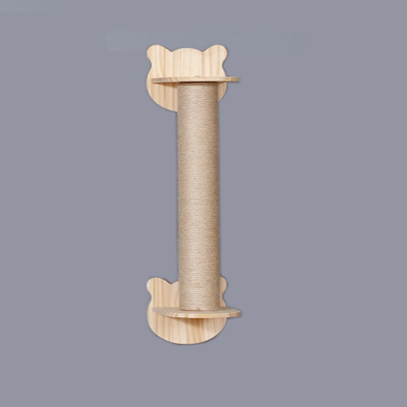 ClimbCraft: Solid Wood DIY Wall-Mounted Sisal Pole & Cat Toy Platform