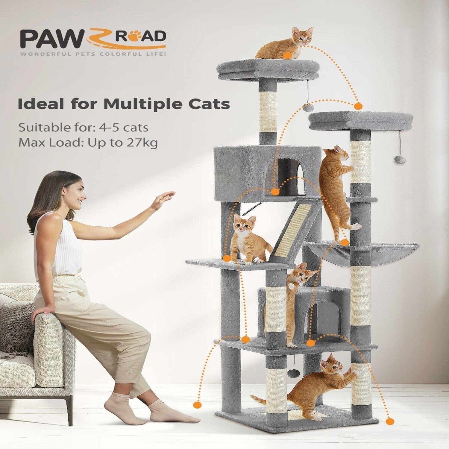 180cm Large Cat Tree For Indoor Cats,