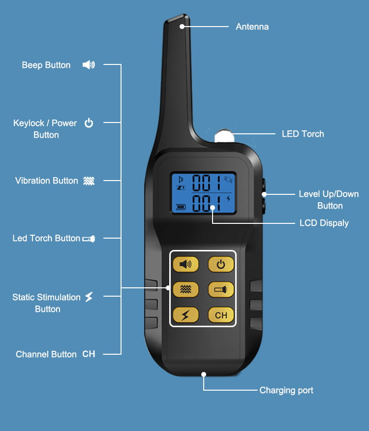 Long-Range Dog Training Walkie-Talkie: 1000M Remote Control Device