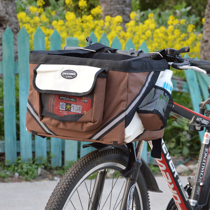 Removable Pet Bicycle Carrier & Front Handlebar Basket for Small Dogs and Cats