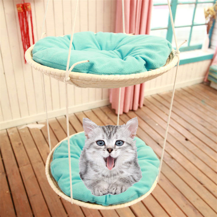 Straw Cat Hammock Bed - Hanging Nest