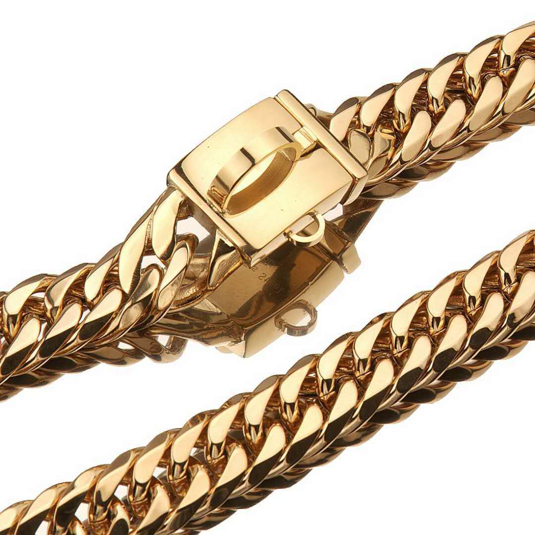 17mm Gold Stainless Steel Dog Collar & Leash Set - Dog Chain Necklace