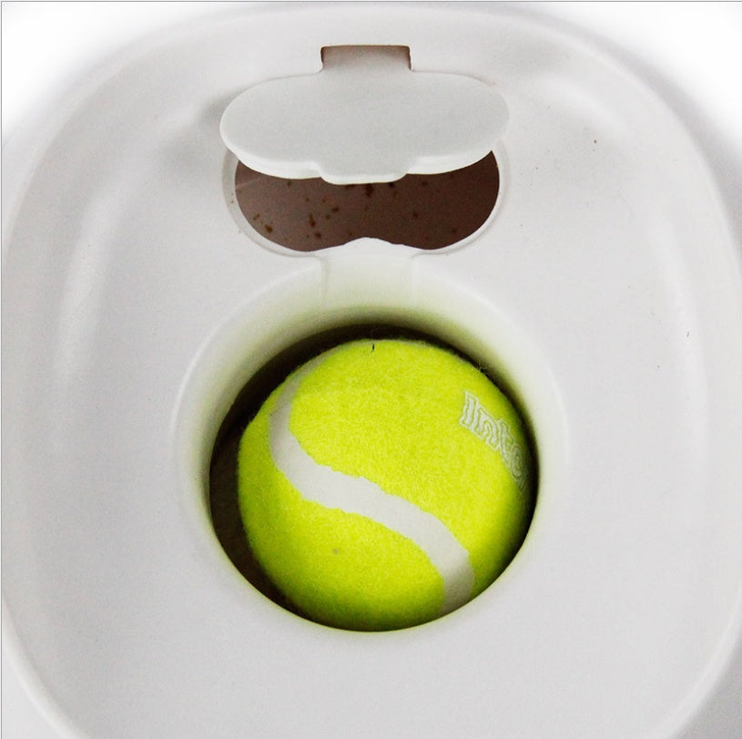 Dog Tennis Ball Launcher with Treat Dispenser for Fetch Rewards