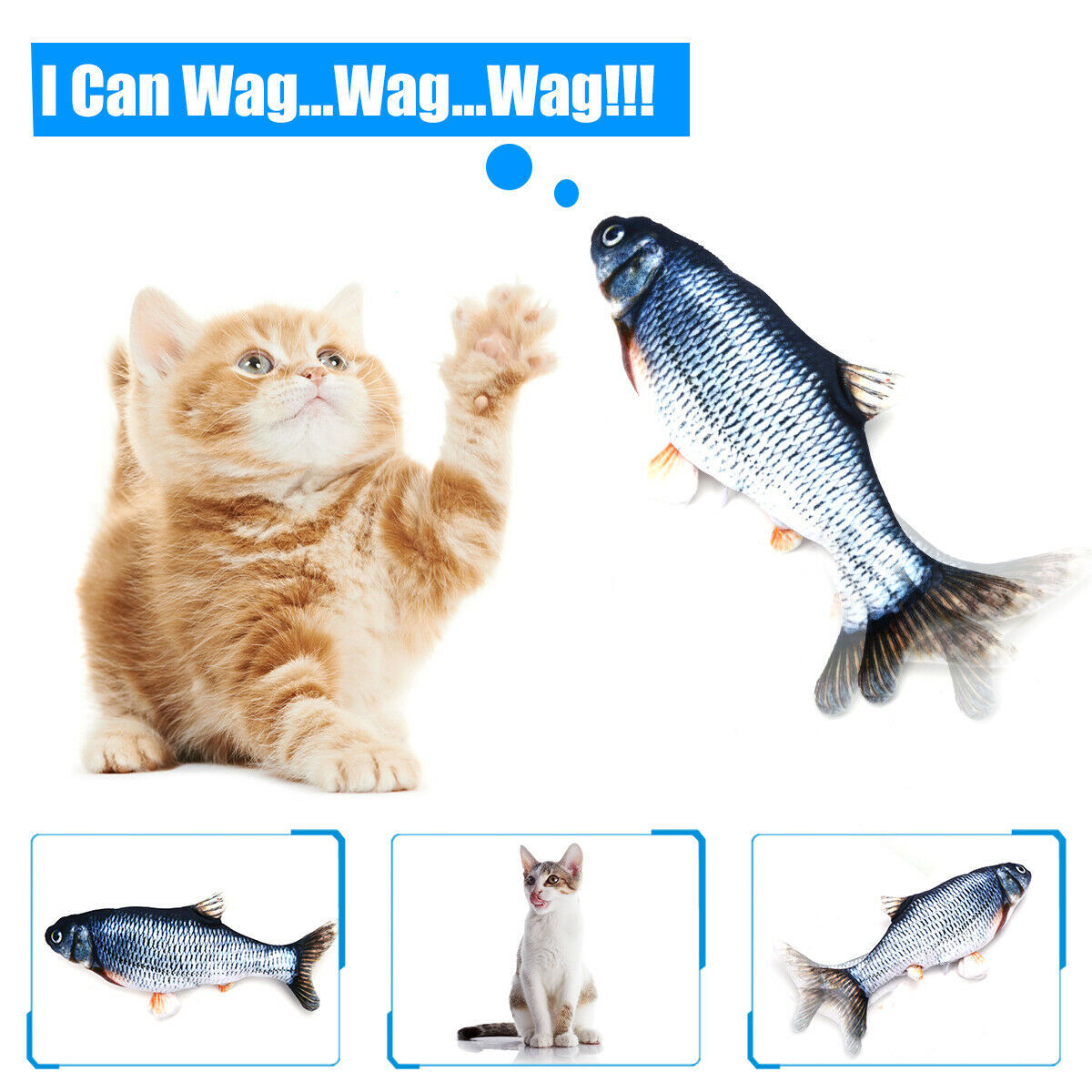 USB Rechargeable Electronic Fish Toy - Soft, Simulated Fish for Cat Chewing & Play