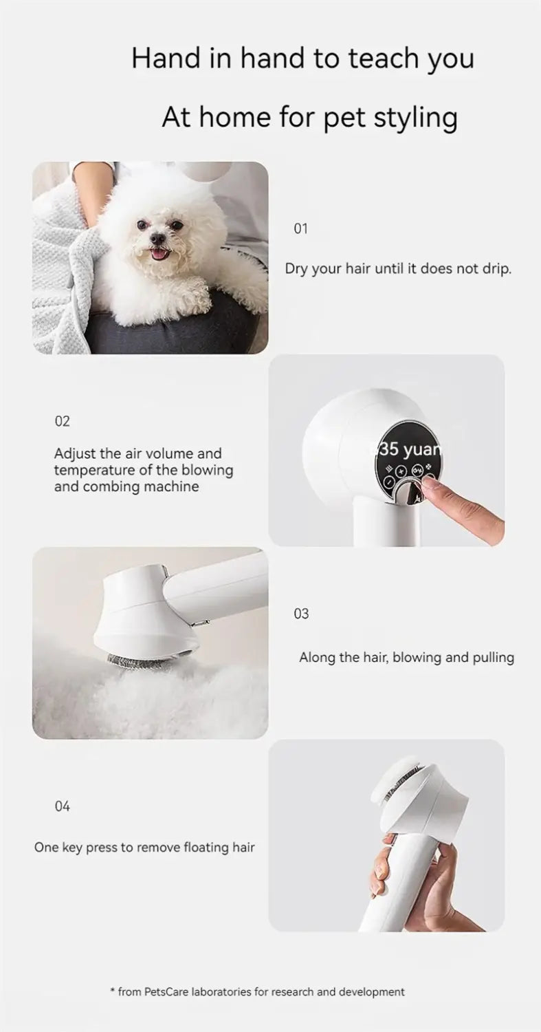 Smart Pet Hair Dryer for Grooming Perfection