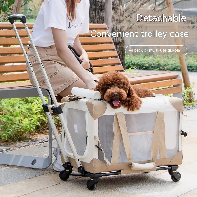 PawPal Pet Trolley Bag Carry Case with Car Mount