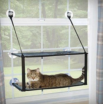 Removable & Washable Cat Hammock Bed with Super Suction Cup - Perfect for Window Sill Lounging