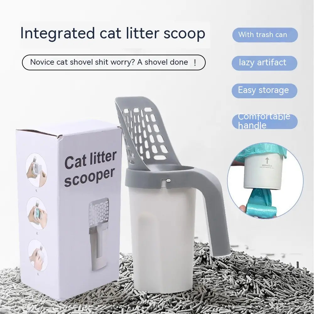 CleanEase:Cat Litter Scoop Self Containing Plastic Integrated Combination