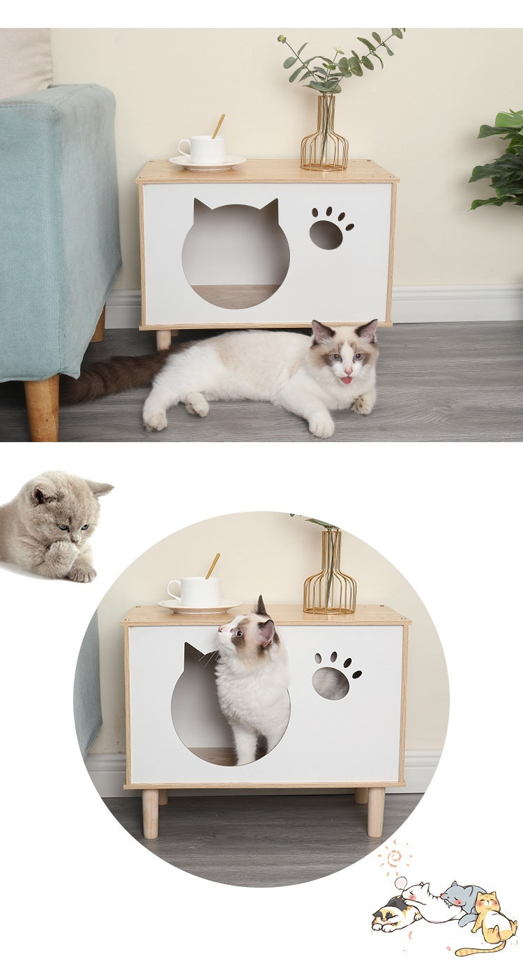 Creative Wooden Pet Nest and Bedside Table