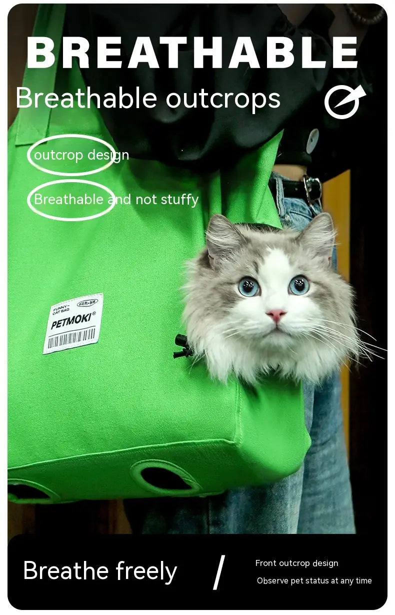 Go-Anywhere Walking Cat Bag: Portable & Breathable Pet Bag