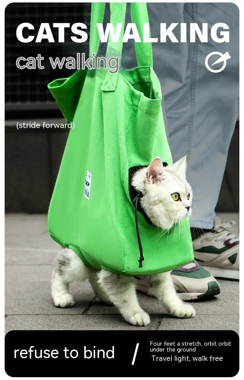 Go-Anywhere Walking Cat Bag: Portable & Breathable Pet Bag