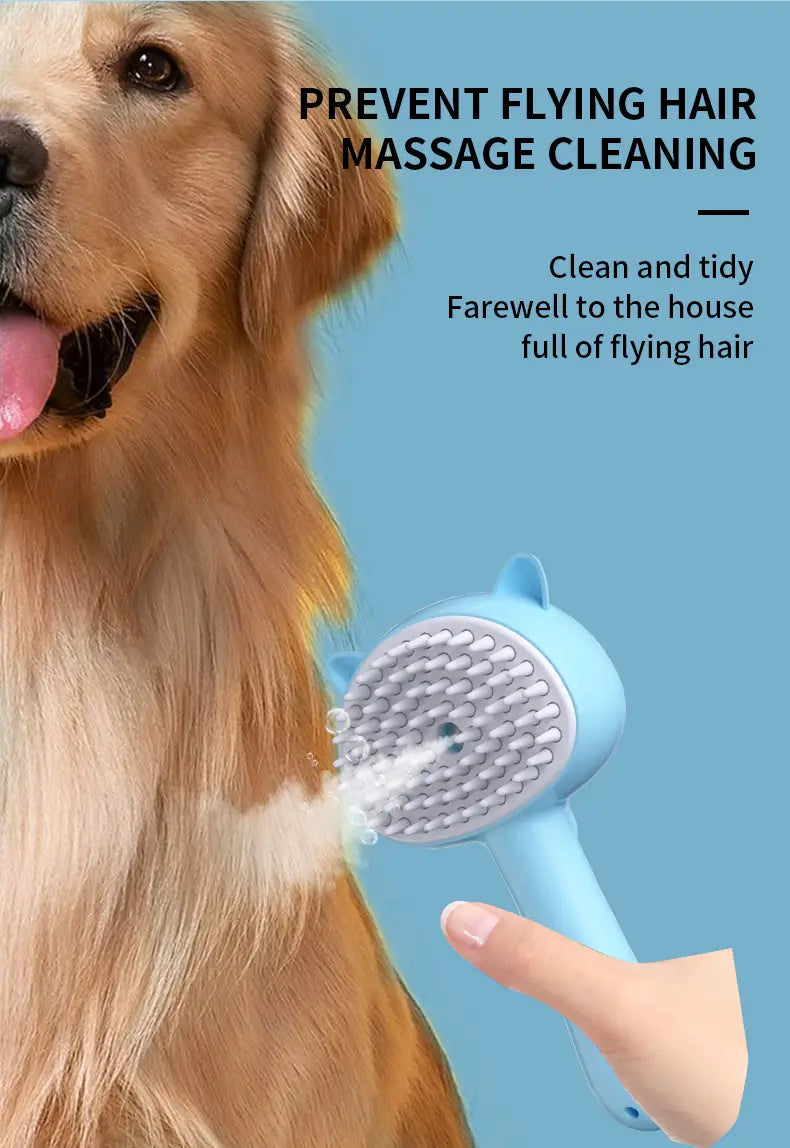 GroomEase: One-click Spray & Massage Comb