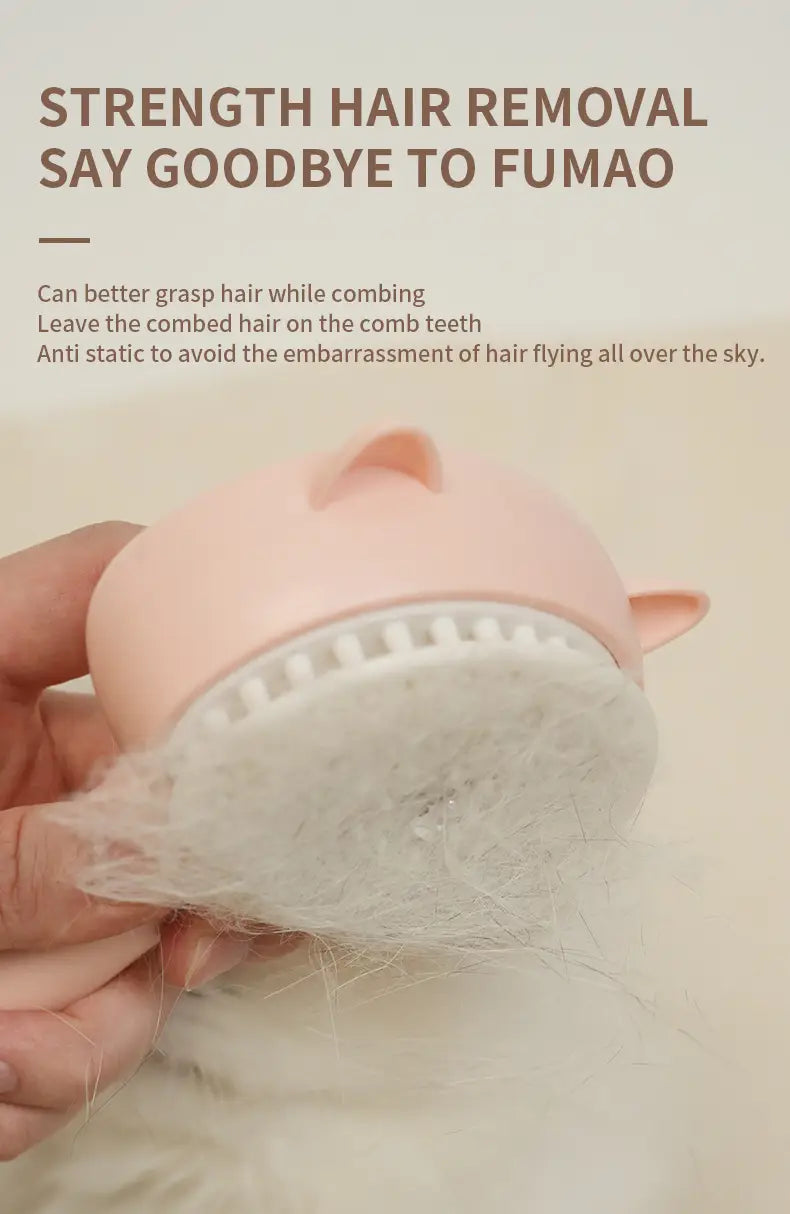 GroomEase: One-click Spray & Massage Comb