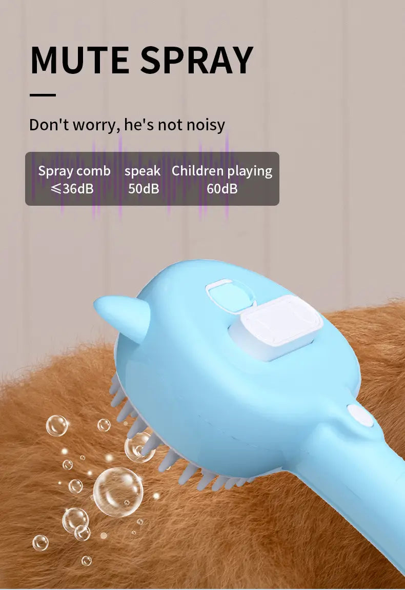 GroomEase: One-click Spray & Massage Comb