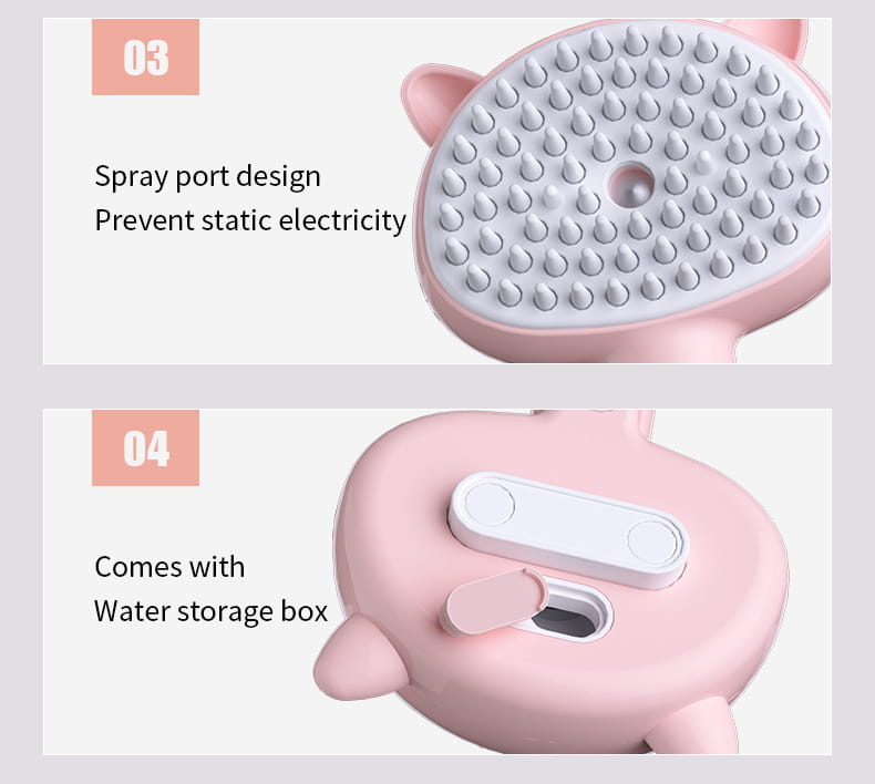 GroomEase: One-click Spray & Massage Comb