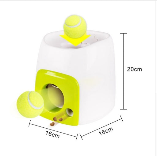 Dog Tennis Ball Launcher with Treat Dispenser for Fetch Rewards