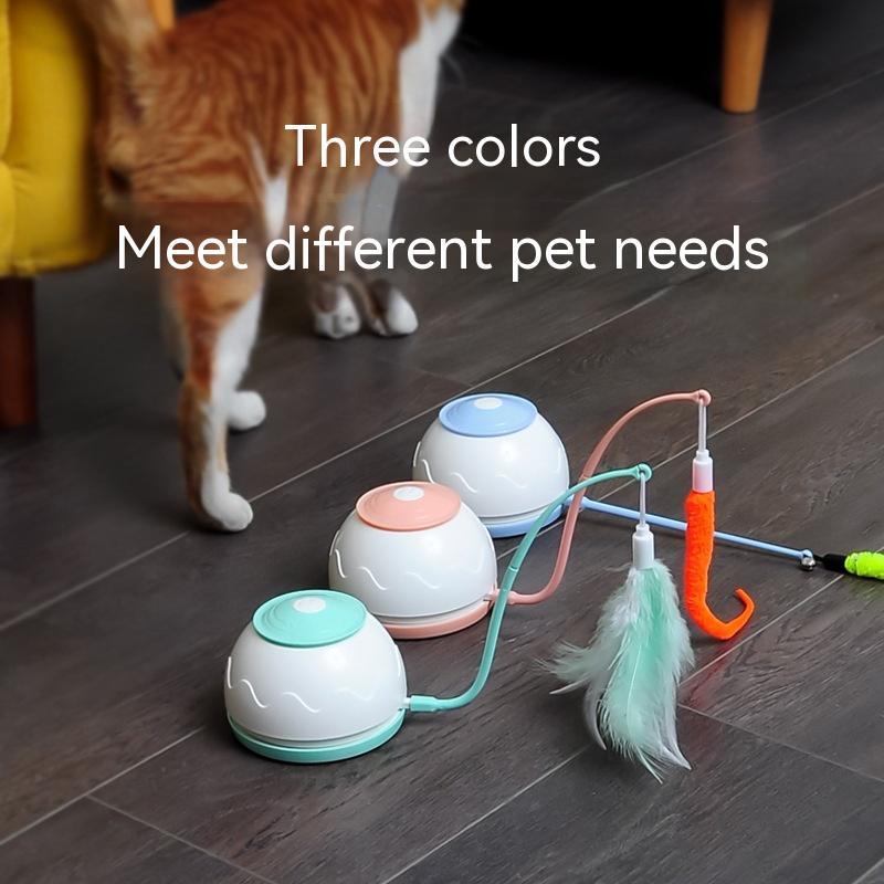 Smart Electric Turntable Feather Teaser for Cats