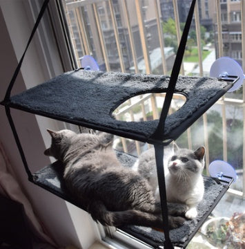 Removable & Washable Cat Hammock Bed with Super Suction Cup - Perfect for Window Sill Lounging