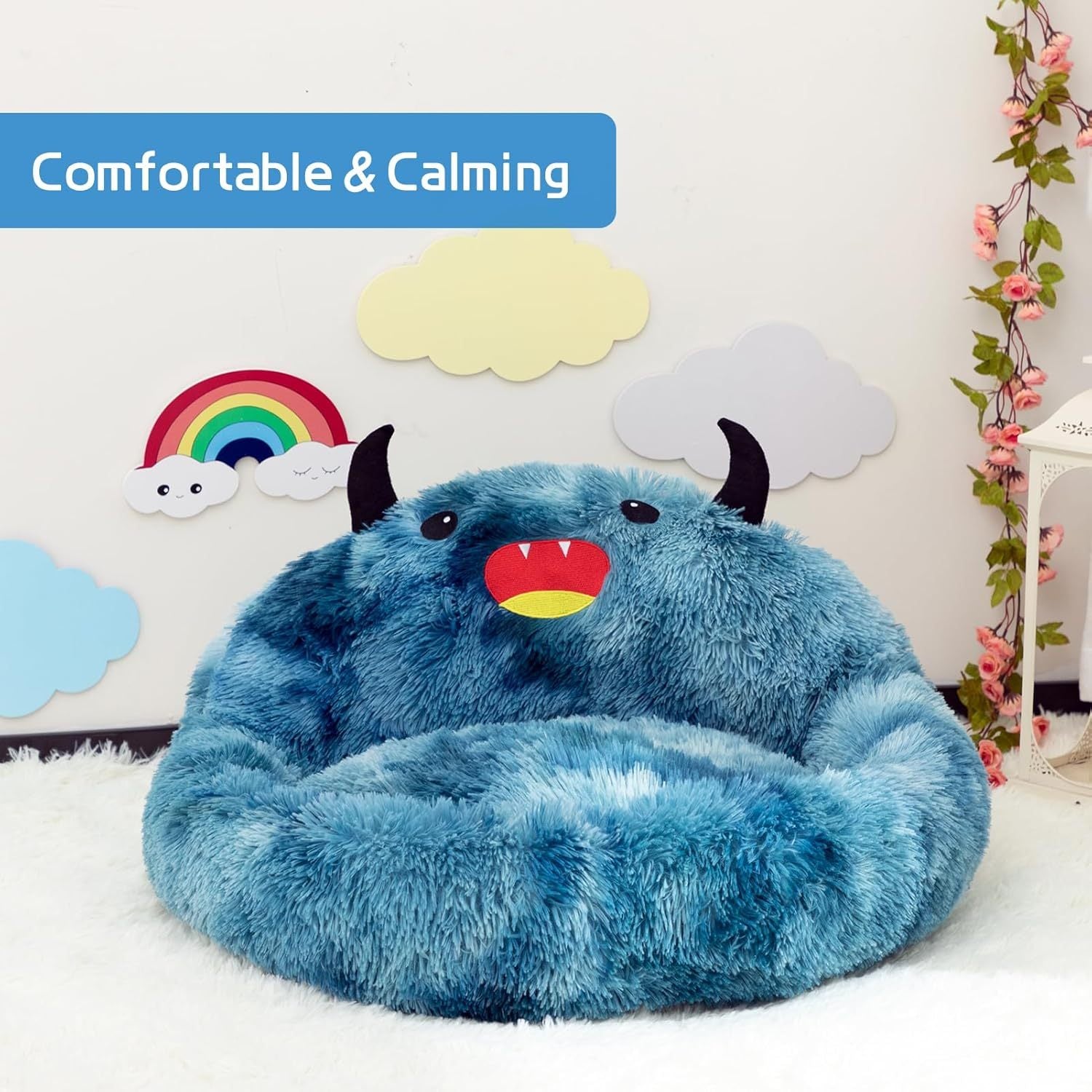 Self-Warming Donut Monster Pet Bed