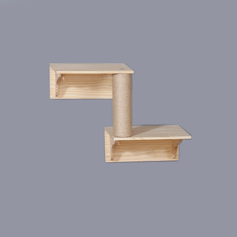 ClimbCraft: Solid Wood DIY Wall-Mounted Sisal Pole & Cat Toy Platform