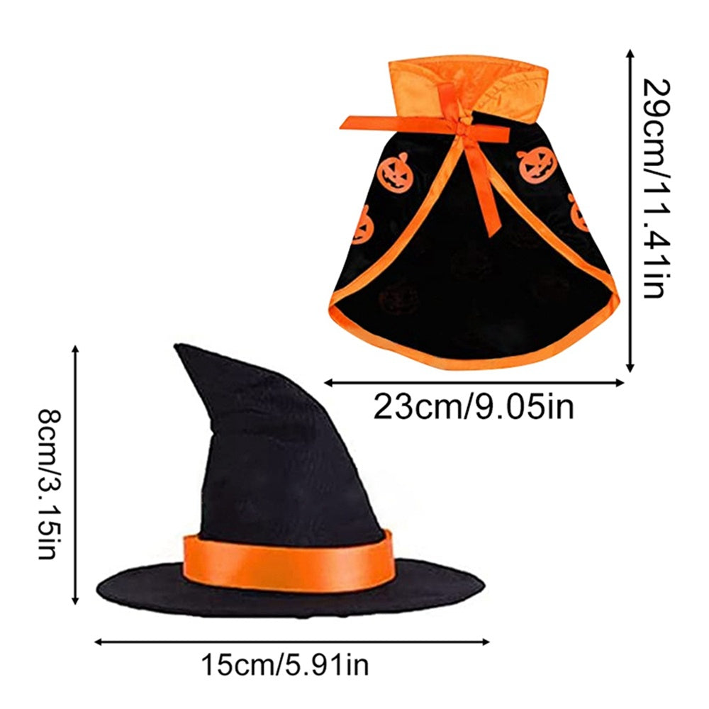 Pet Halloween Cape Hat Set