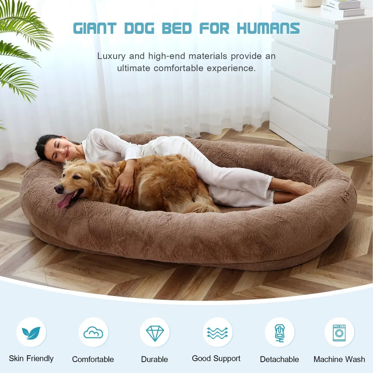 Human-Sized Pet Bed For Cuddling