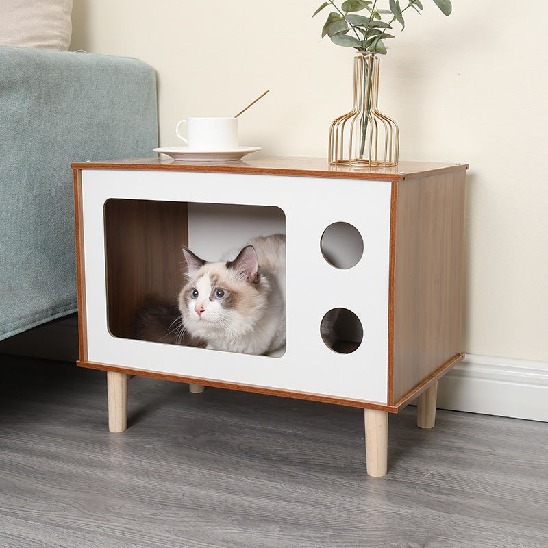 Creative Wooden Pet Nest and Bedside Table