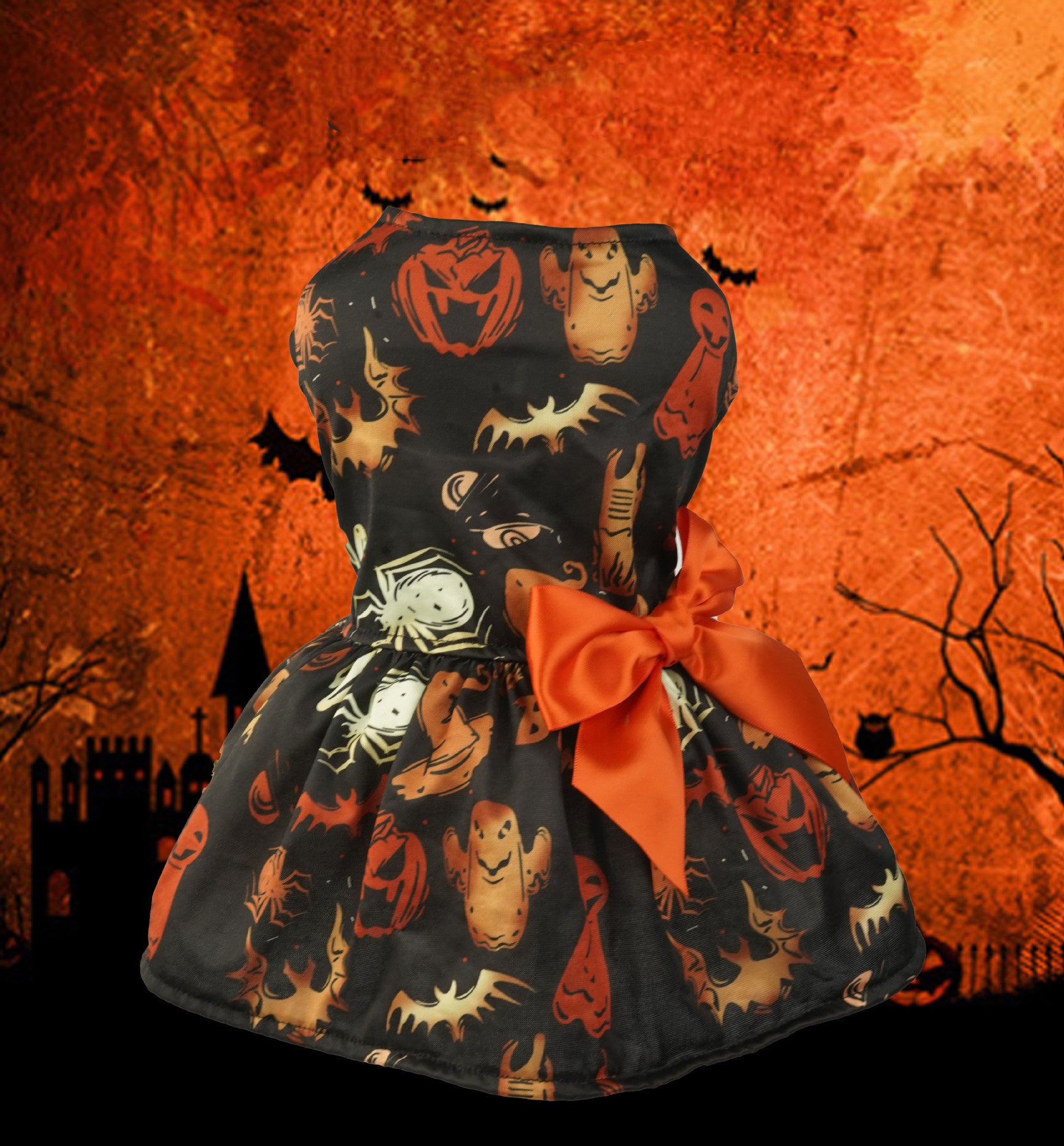 Pet Dress Pumpkin Print Costume