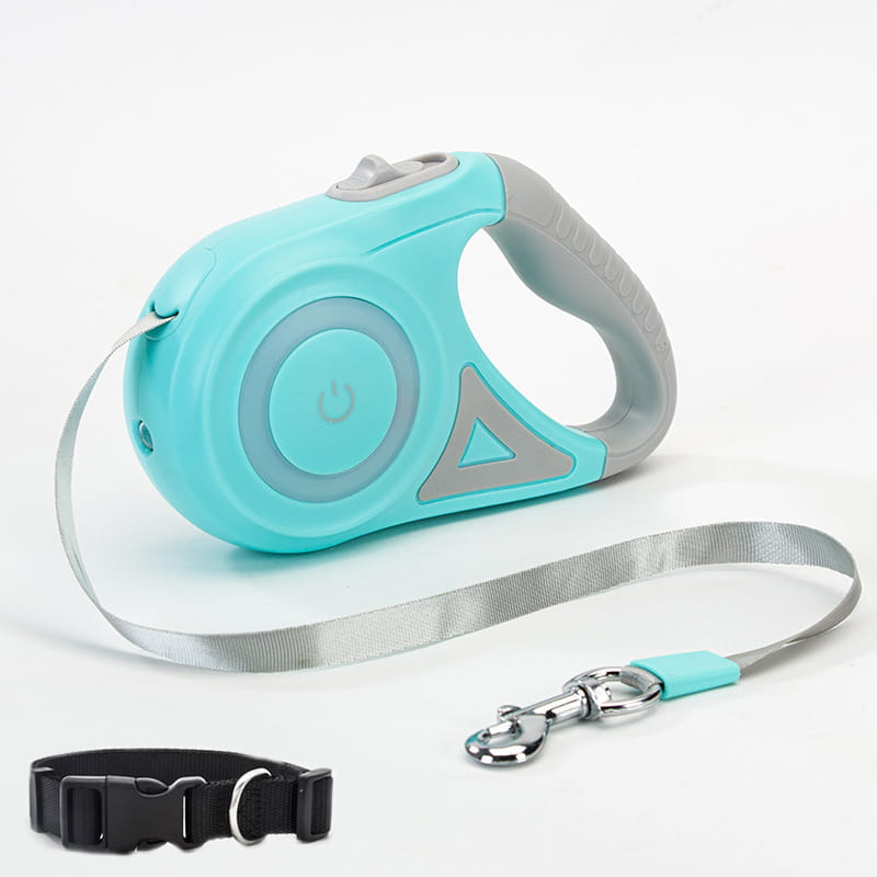 FlexiFreedom: Retractable Dog Leash with Spotlight Collar