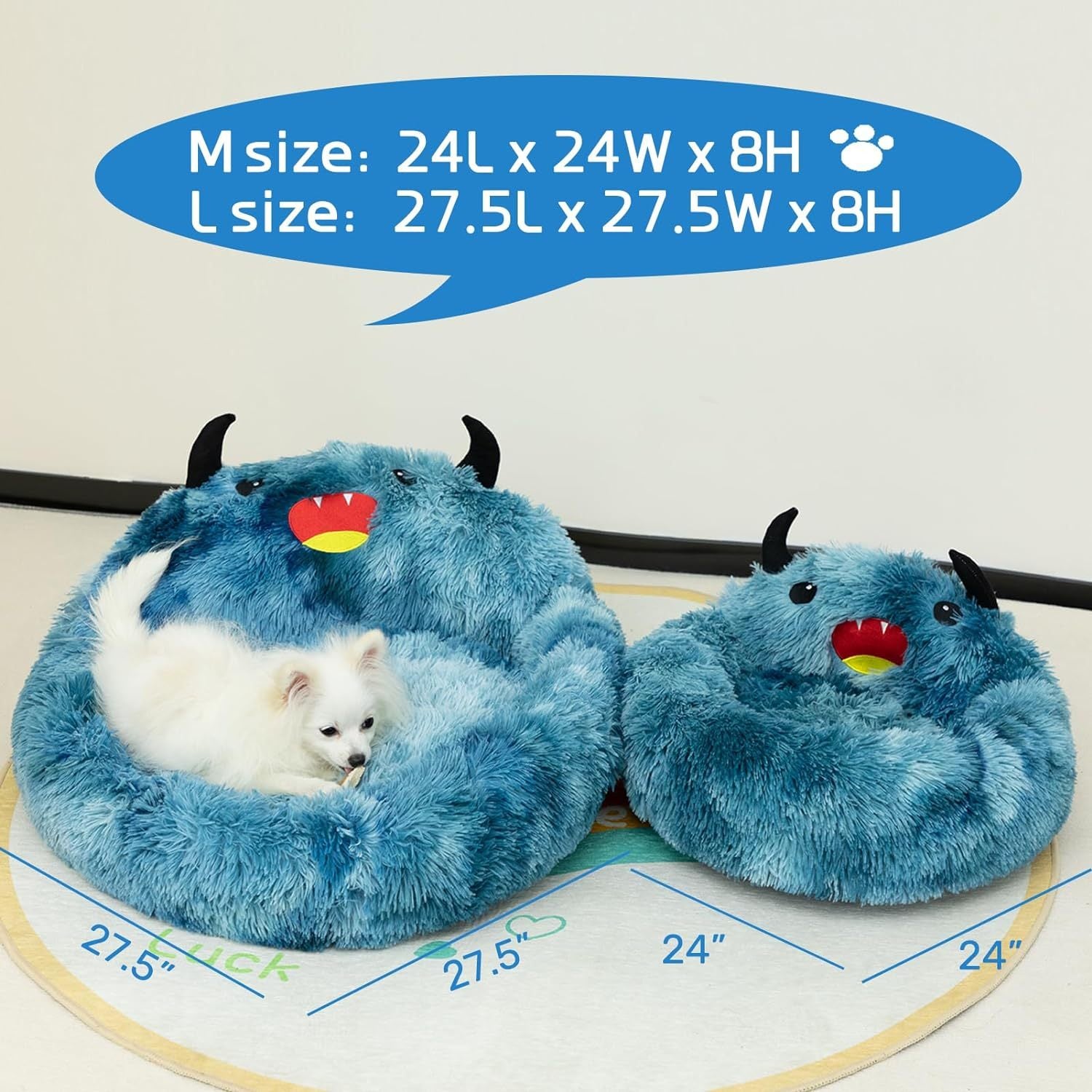 Self-Warming Donut Monster Pet Bed