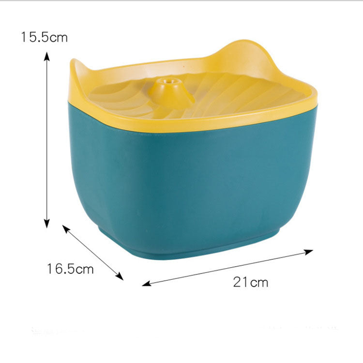 AquaPurr: Removable and Washable Drinking Fountain - Green yellow