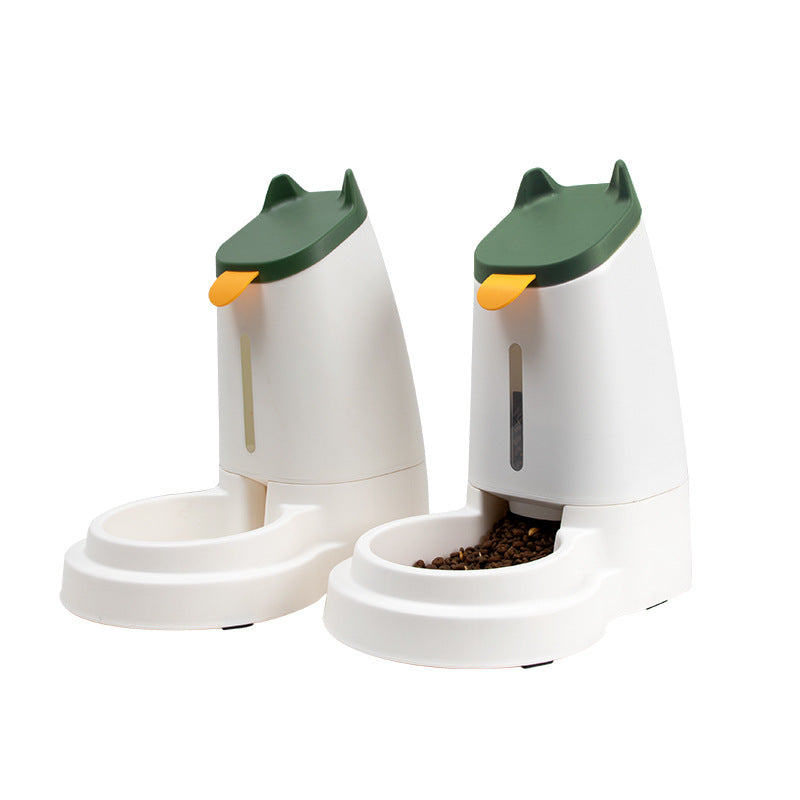 AutoServe: Large Capacity Pet Feeder/Waterer - Green / Both