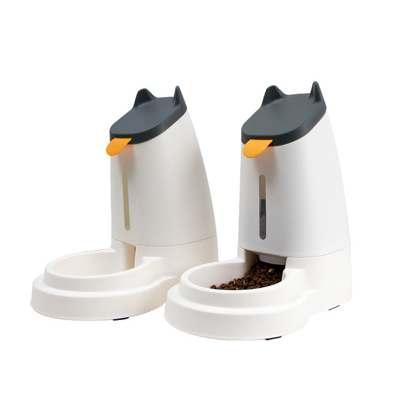 AutoServe: Large Capacity Pet Feeder/Waterer - Grey Black / Both