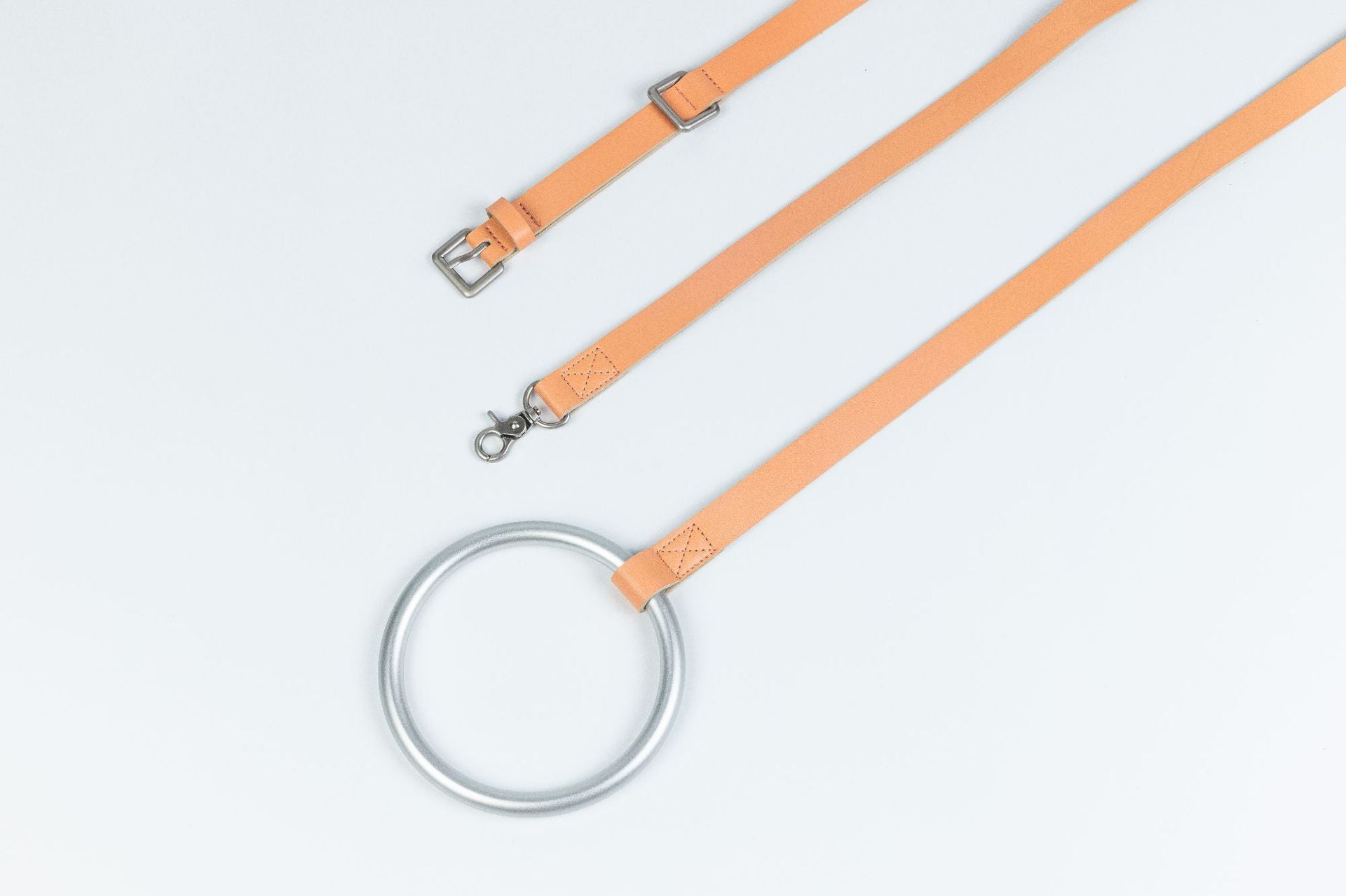 Leather Dog Leash with Stylish Ring Handle