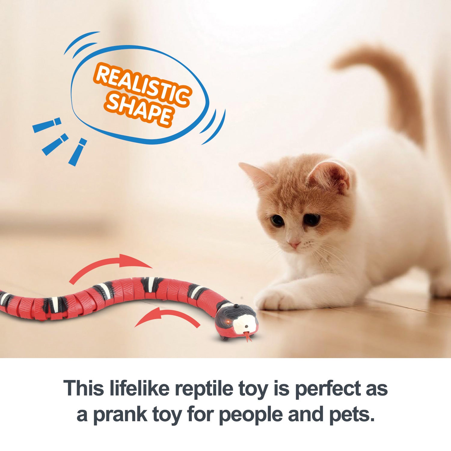 Realistic Interactive Cat Toy Snake – Lifelike Motion with Smart Sensing