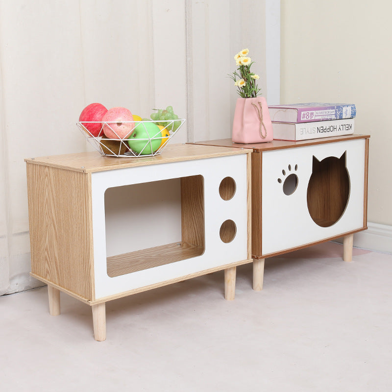 Creative Wooden Pet Nest and Bedside Table