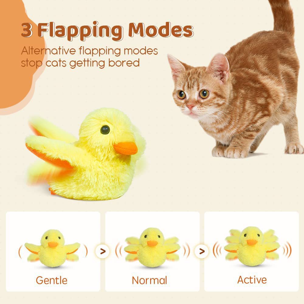 Bouncy Buddy: Flapping Duck Cat Toy - USB