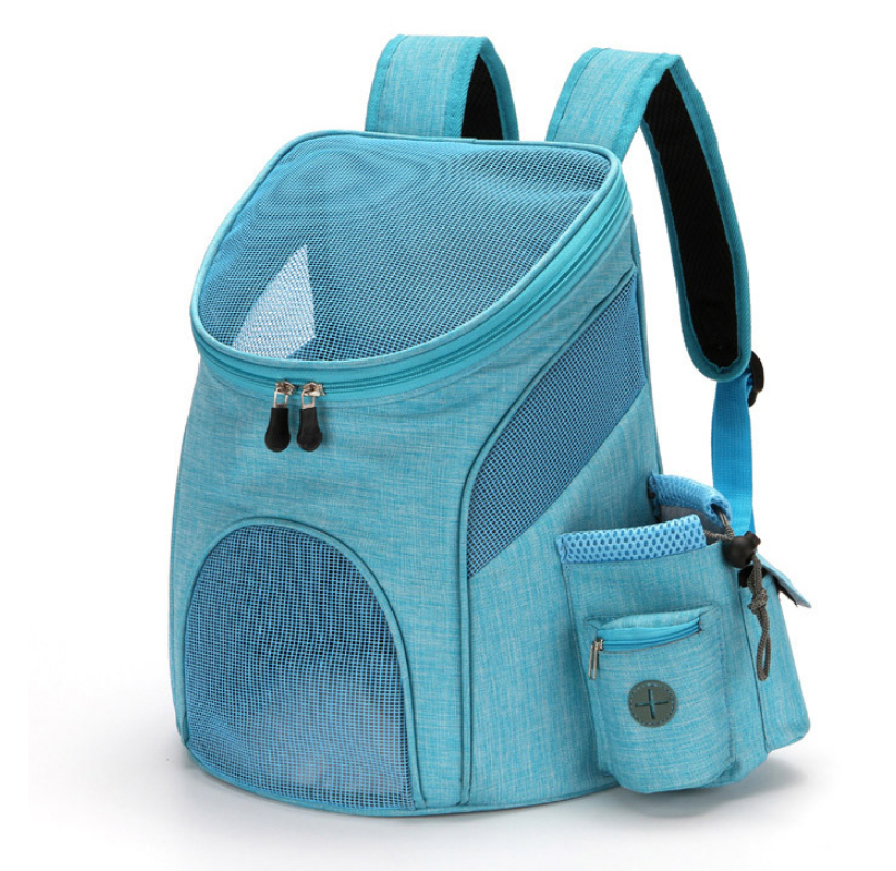 BreezyTrek: Mesh Ventilation Pet Backpack - Light Blue / L