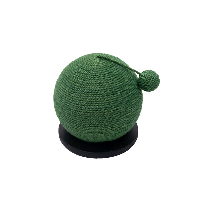 CactiClaw: Cactus-Shaped Cat Scratching Ball Toy - Black Base