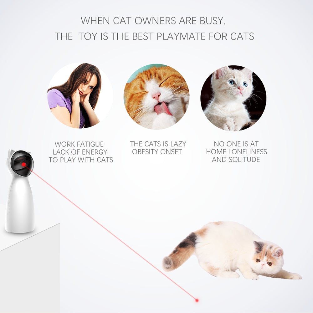 Cat Automatic Laser Toy - White - Cat Toy