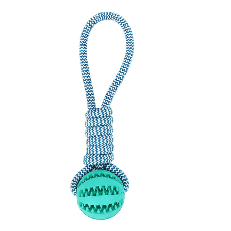 ChewRope Ball Dog Chew Toy with Tug-of-War Rope - Blue