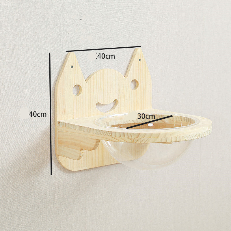 ClimbCraft: Solid Wood DIY Wall-Mounted Sisal Pole & Cat Toy Platform - M