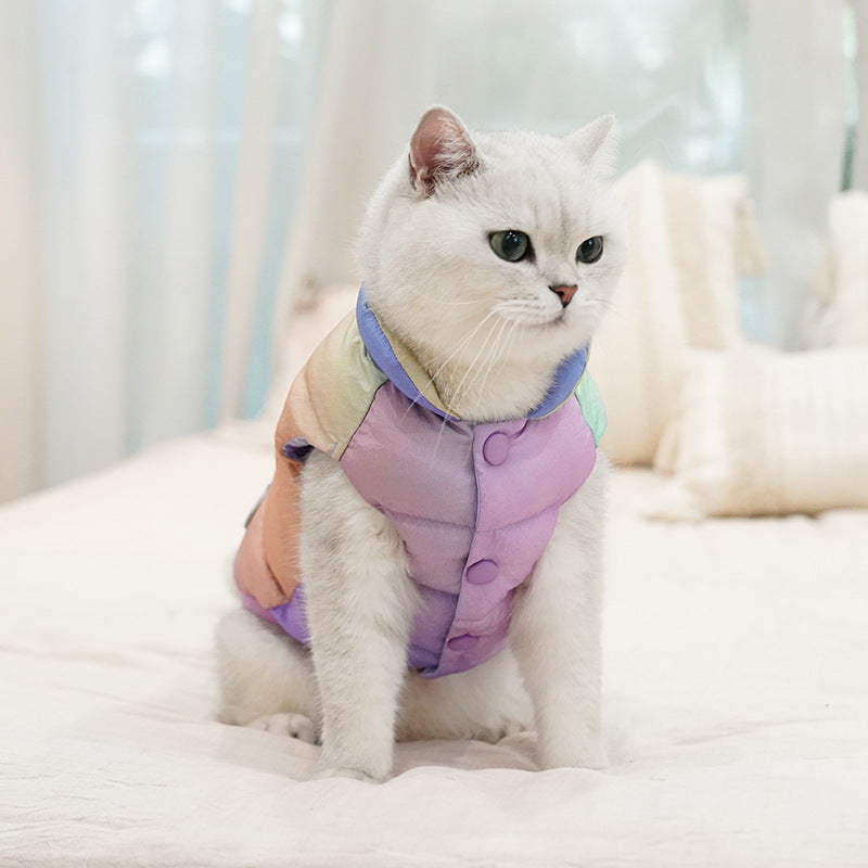 Colorful Pet Vest for Winter Warmth