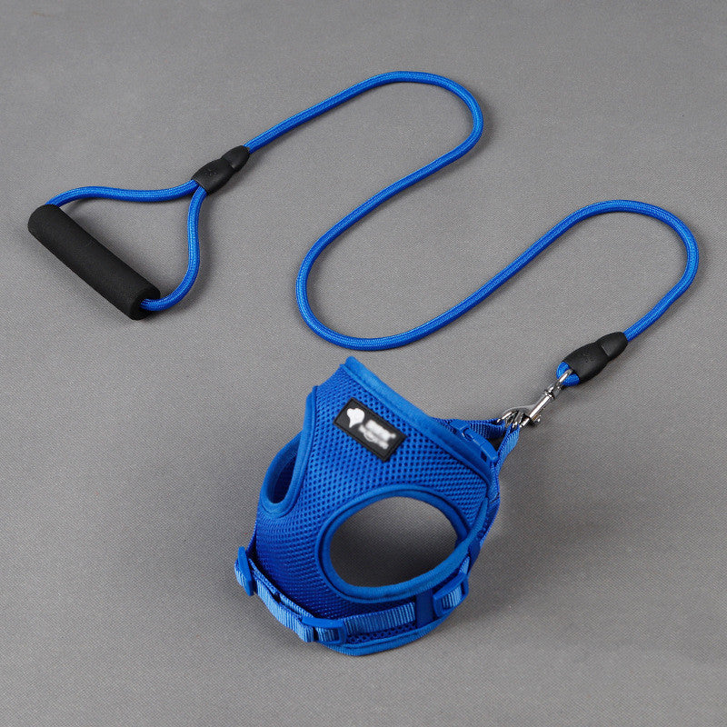 ComfyGrip: Mesh Dog Leash and Collar Set - Blue