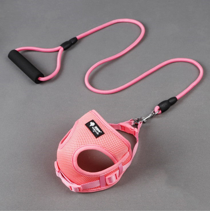 ComfyGrip: Mesh Dog Leash and Collar Set - Pink