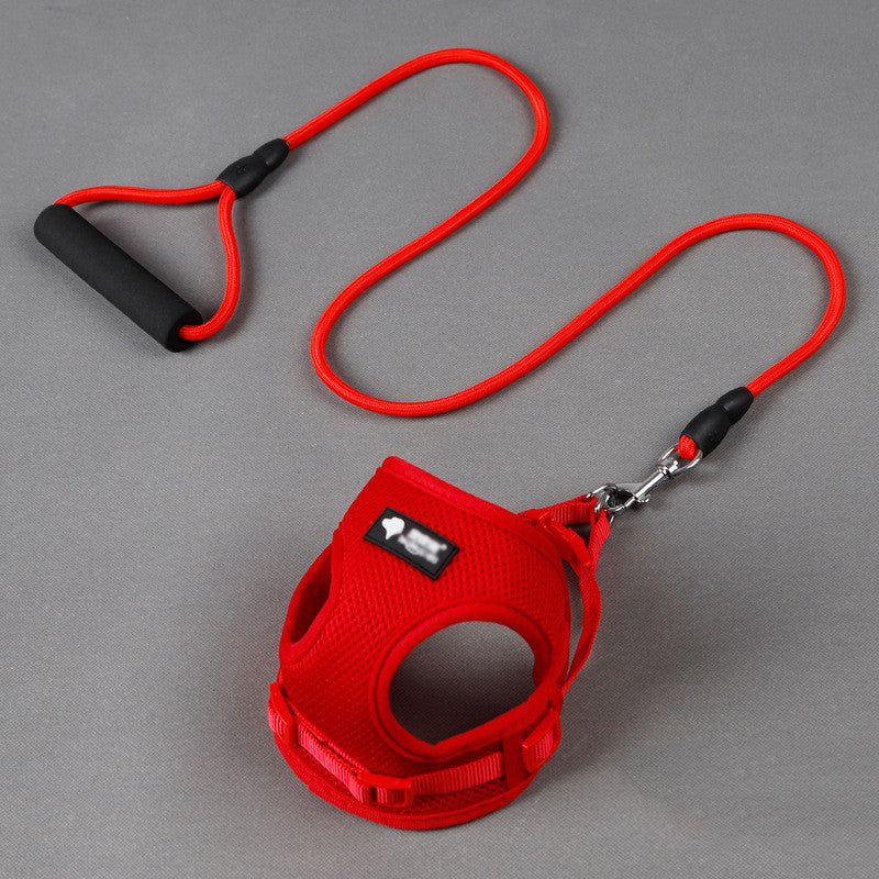 ComfyGrip: Mesh Dog Leash and Collar Set - Red