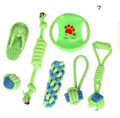 Cotton Rope Knot Toy Set Collection for Dogs - 7 pieces set 1 style