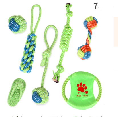 Cotton Rope Knot Toy Set Collection for Dogs - 7 pieces set 2 style