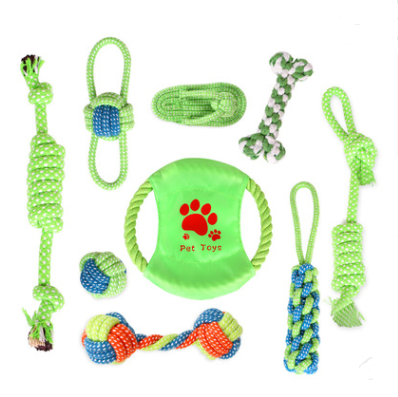 Cotton Rope Knot Toy Set Collection for Dogs - 9 pieces set 1 style