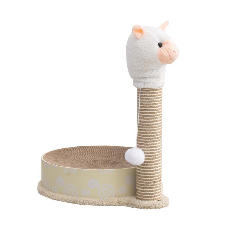 Llama & Unicorn Fantasy: Round Cat Scratch Plate & Pole